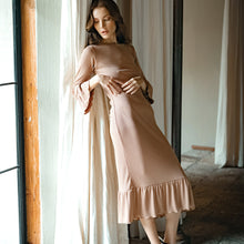 Load image into Gallery viewer, Marjorie Ruffle Dress In Camel Brown