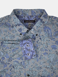 Morris York Floral Shirt Sea
