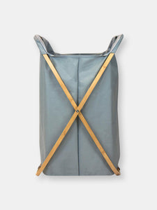 Oceanstar Bamboo Folding X-Frame Laundry Hamper Sorter