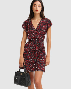 I'm The Star Wrap Dress - Burgundy