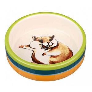 Trixie Ceramic Hamster Small Pet Bowl (Multicolored) (8cm x 8cm)