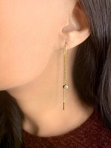 Moonlit Phases Tack-In Diamond Earrings in 14K Yellow Gold Vermeil on Sterling Silver