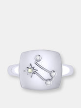 Load image into Gallery viewer, Gemini Twin Moonstone &amp; Diamond Constellation Signet Ring In Sterling Silver