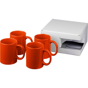 Bullet Ceramic Mug (4 Piece Gift Set) (Orange) (One Size)