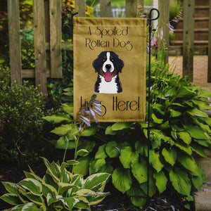 Bernese Mountain Dog Spoiled Dog Lives Here Garden Flag 2-Sided 2-Ply