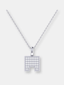 City Arches Square Diamond Pendant in Sterling Silver