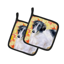 Load image into Gallery viewer, Borzoi Fall Pair of Pot Holders