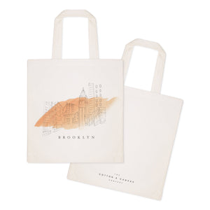 Brooklyn Cityscape Cotton Canvas Tote Bag