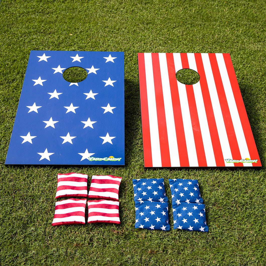 Stars & Stripes Wooden Cornhole Set