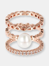 Load image into Gallery viewer, Hearts and Pavé Pearl Rings set
