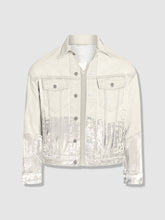 Load image into Gallery viewer, Shorter Off-White Denim Jacket with Mercury Foil