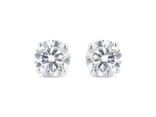 Load image into Gallery viewer, 14k White Gold Solitaire Diamond Stud Earrings