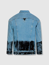 Load image into Gallery viewer, Longer Light Wash Denim Jacket with Midnight Oil Foil