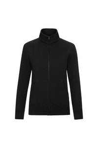 Ladies/Womens Lady-Fit Sweatshirt Jacket (Black)