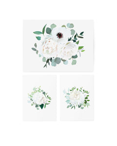 White Bloom Tattoo Set