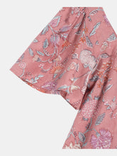 Load image into Gallery viewer, Fifi Top Pink Exotic Floral Block Print