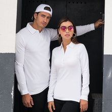 Load image into Gallery viewer, Skinni Fit Ladies/Womens Long Sleeve Stretch Polo Shirt (White)