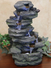 Load image into Gallery viewer, Indoor Tabletop Water Fountain 18&quot; Rock Waterfall with Led Lights Relaxation