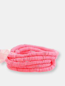Pink Beaded Stretch Bracelet