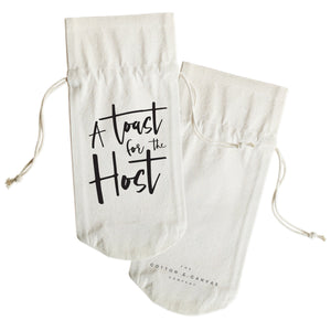 A Toast for the Host Cotton Canvas Wine Bag