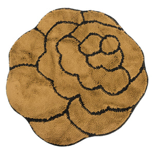 Non-Slip Striped Flower Shaped Area Mat/Rug (3 Colors) (Brown) (39in x 39in)