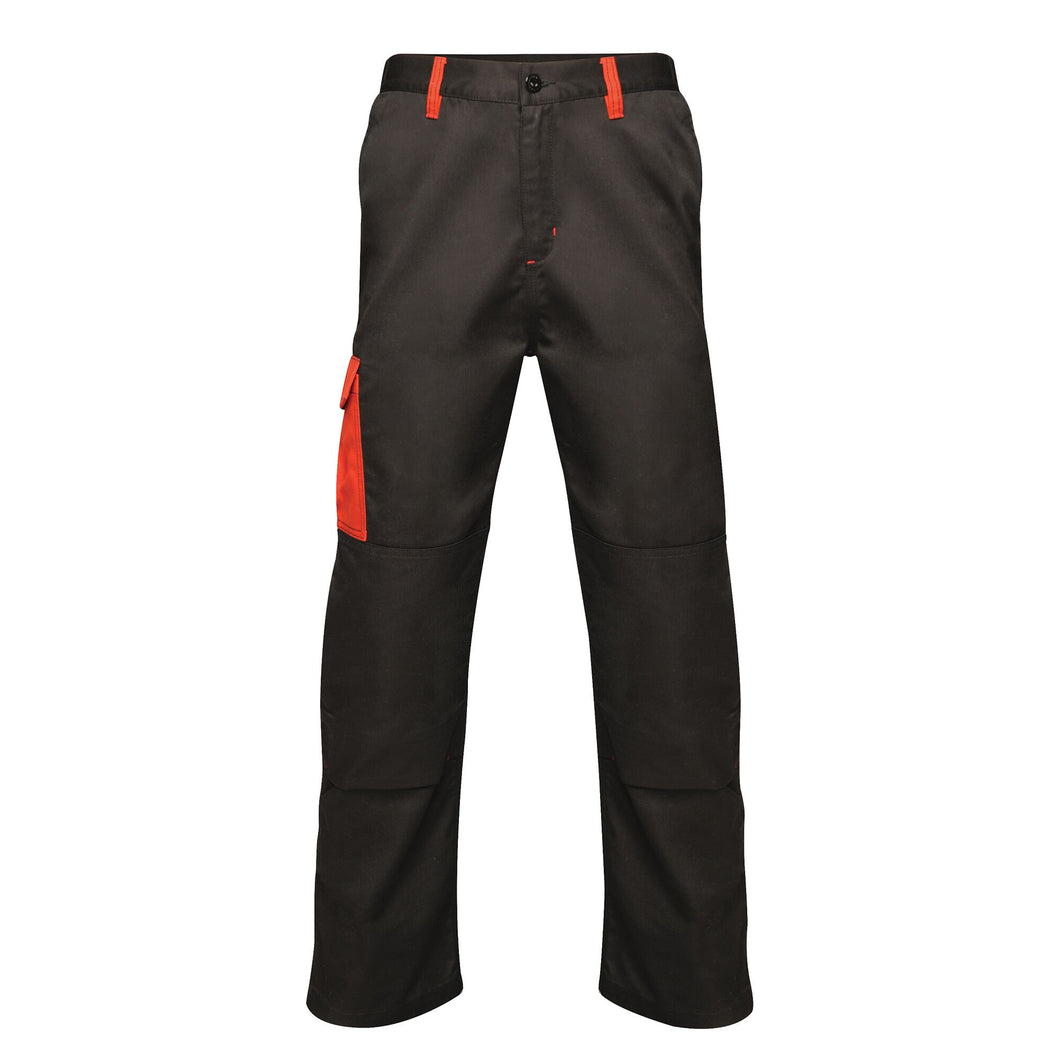 Regatta Mens Contrast Cargo Work Pants (Black/ Classic Red)