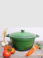 Load image into Gallery viewer, BergHOFF Neo 7QT Cast Iron Round Covered Casserole, Green