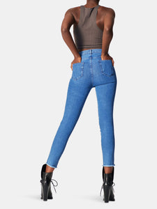 Cropped High Waist Jeans
