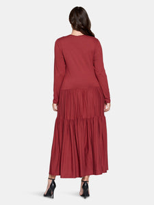 Tiered Maxi Dress with Long Sleeves