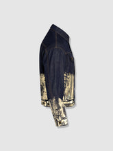 Load image into Gallery viewer, Shorter Indigo Denim Jacket with Champagne Gold Foil