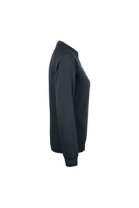 Womens/Ladies Premium Round Neck Sweatshirt - Black