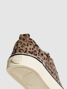 OCA Low Stripe Leopard Print Suede Sneaker Women