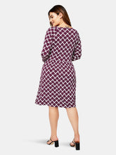 Load image into Gallery viewer, Sweetheart A-Line Wrap Dress in Retro Squares