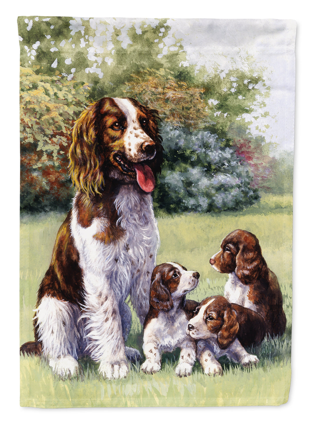 11 x 15 1/2 in. Polyester Springer Spaniels by Daphne Baxter Garden Flag 2-Sided 2-Ply