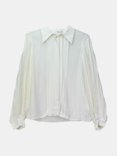 Load image into Gallery viewer, Michael Kors Women&#39;s White Silk georgette puff sleeve shirt Blouse