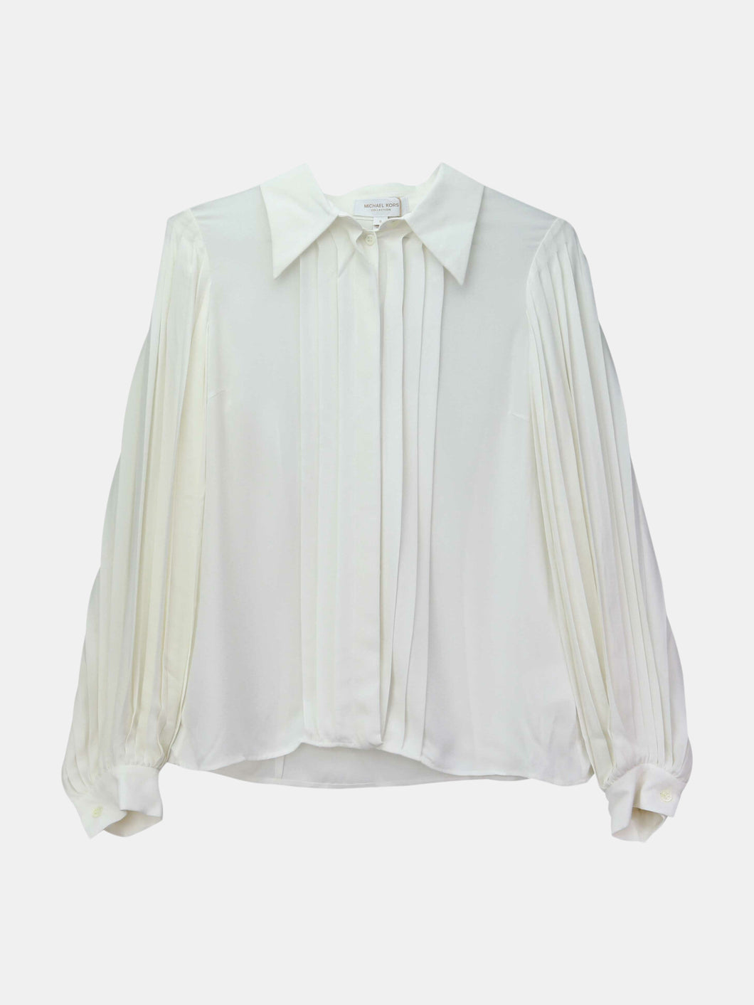 Michael Kors Women's White Silk georgette puff sleeve shirt Blouse