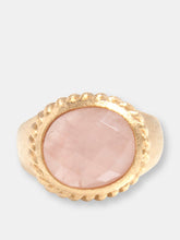 Load image into Gallery viewer, Rose Quartz Oval East West Twisted Bezel Ring