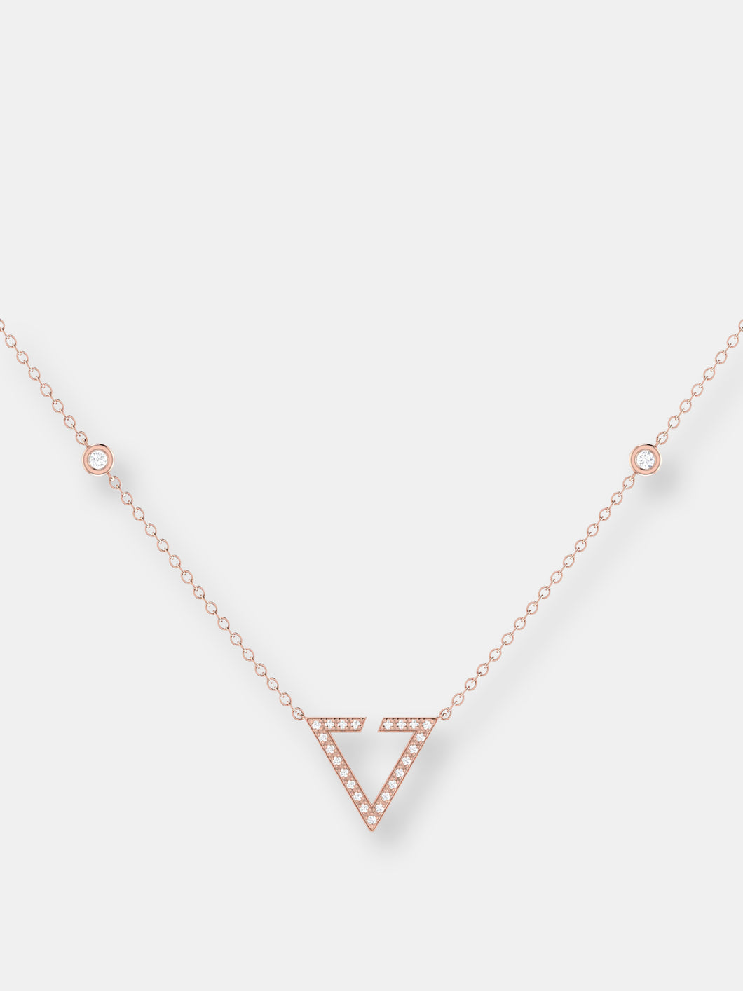 Skyline Triangle Diamond Necklace in 14K Rose Gold Vermeil on Sterling Silver