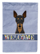 Load image into Gallery viewer, 11 x 15 1/2 in. Polyester Min Pin Welcome Garden Flag 2-Sided 2-Ply