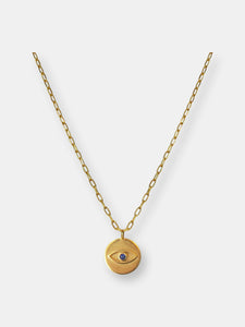 Evil Eye Relax Coin Medallion Necklace