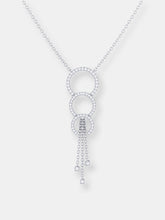 Load image into Gallery viewer, Chandelier Circle Trio Bolo Adjustable Diamond Lariat Necklace in Sterling Silver