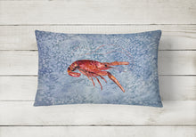 Load image into Gallery viewer, 12 in x 16 in  Outdoor Throw Pillow Crawfish Cool Water Canvas Fabric Decorative Pillow