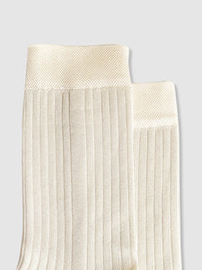 Women's Black & Ivory Ribbed Socks Two Pack