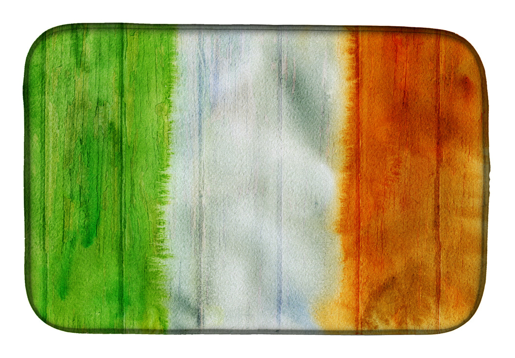 14 in x 21 in Irish Flag on Wood Dish Drying Mat