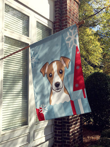 28 x 40 in. Polyester Winter Holiday Jack Russell Terrier Flag Canvas House Size 2-Sided Heavyweight