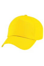 Load image into Gallery viewer, Plain Unisex Junior Original 5 Panel Baseball Cap - Yellow