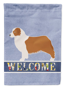 11" x 15 1/2" Polyester Australian Shepherd Dog Welcome Garden Flag 2-Sided 2-Ply"