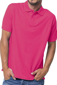Russell Mens 100% Cotton Short Sleeve Polo Shirt (Fuchsia)