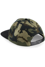 Load image into Gallery viewer, Beechfield Camouflage Retro Snapback Cap (Jungle Camo/ Black)