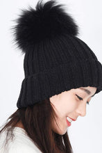 Load image into Gallery viewer, Beechfield Womens/Ladies Faux Fur Double Pop Pom Beanie (Black)